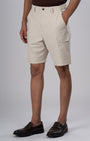 TAILORAEDGE Easy Iron Cargo Shorts In Cream