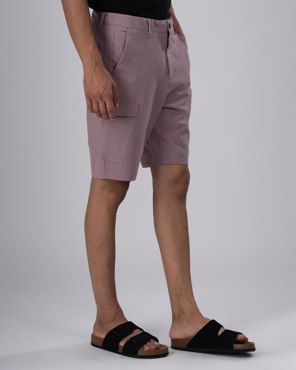 TAILORAEDGE Easy Iron Cargo Shorts In Lavender