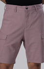 TAILORAEDGE Easy Iron Cargo Shorts In Lavender