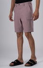TAILORAEDGE Easy Iron Cargo Shorts In Lavender