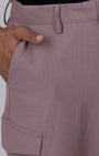 TAILORAEDGE Easy Iron Cargo Shorts In Lavender