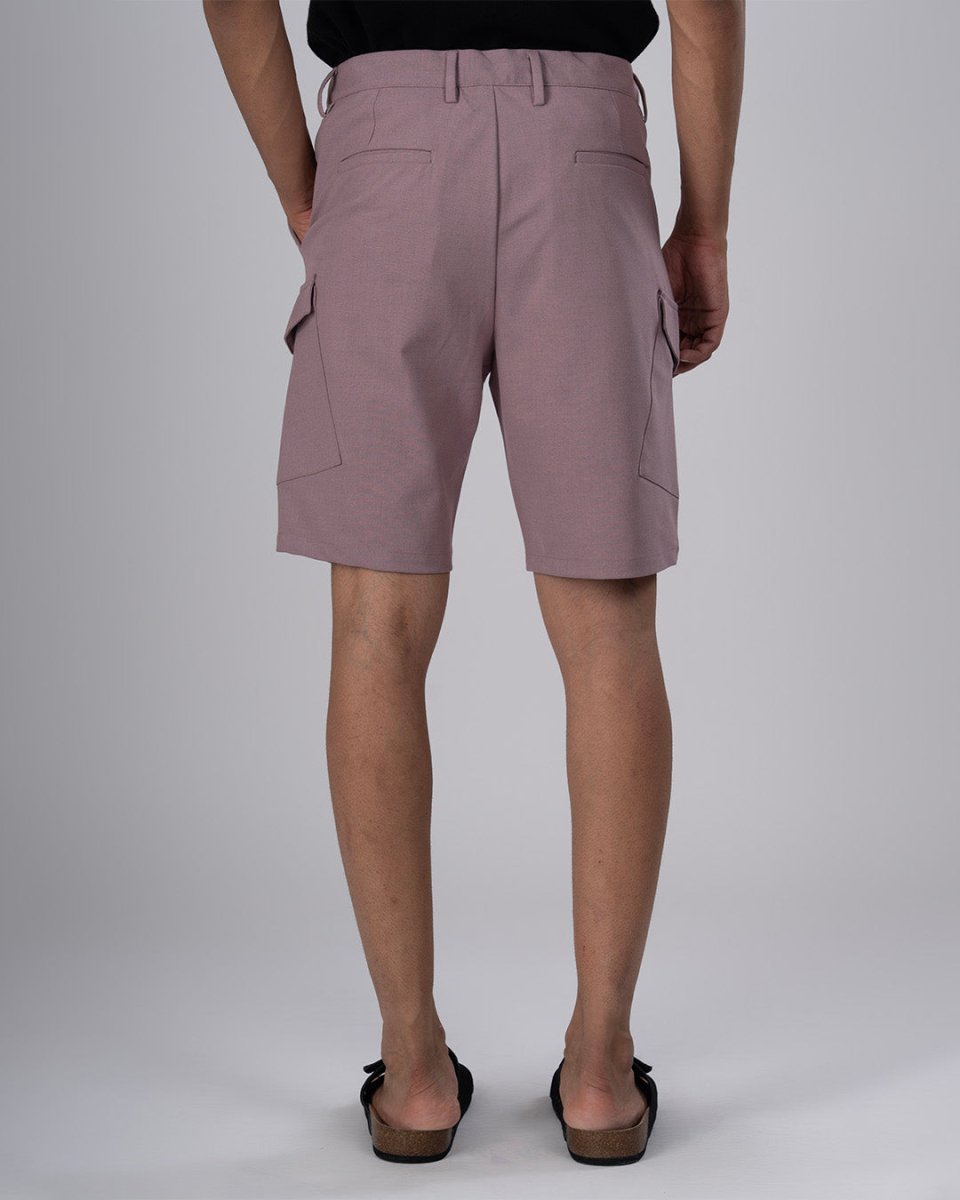 TAILORAEDGE Easy Iron Cargo Shorts In Lavender