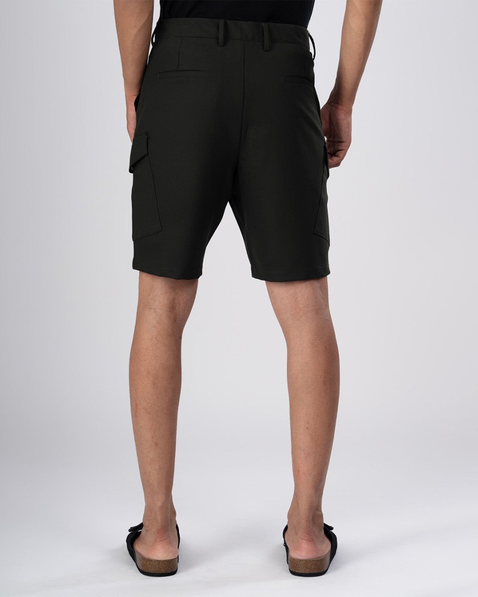 TAILORAEDGE Easy Iron Cargo Shorts In Olive