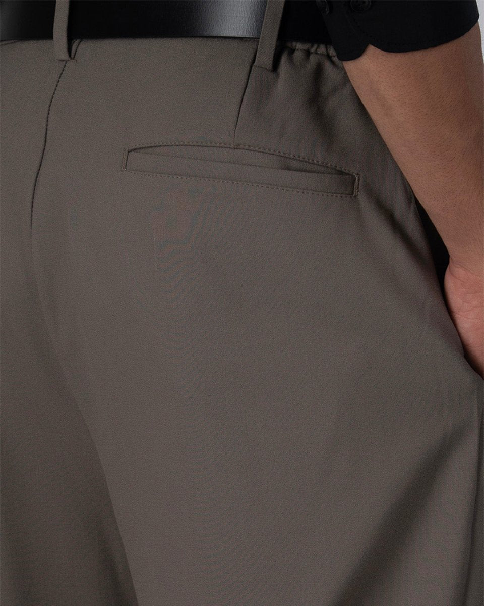 TAILORAEDGE Easy Iron Flexi Relaxed Trouser In Beige