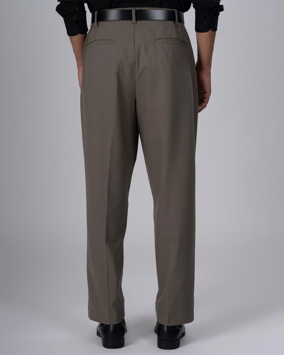 TAILORAEDGE Easy Iron Flexi Relaxed Trouser In Beige