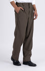 TAILORAEDGE Easy Iron Flexi Relaxed Trouser In Brown
