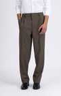 TAILORAEDGE Easy Iron Flexi Relaxed Trouser In Brown