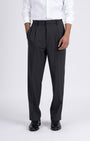 TAILORAEDGE Easy Iron Flexi Relaxed Trouser In Dark Grey