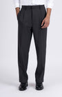 TAILORAEDGE Easy Iron Flexi Relaxed Trouser In Dark Grey