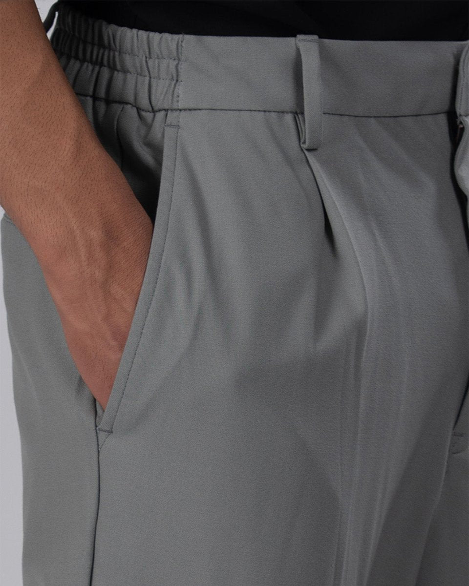 TAILORAEDGE Easy Iron Flexi Relaxed Trouser In Grey