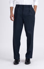 TAILORAEDGE Easy Iron Flexi Relaxed Trouser In Navy