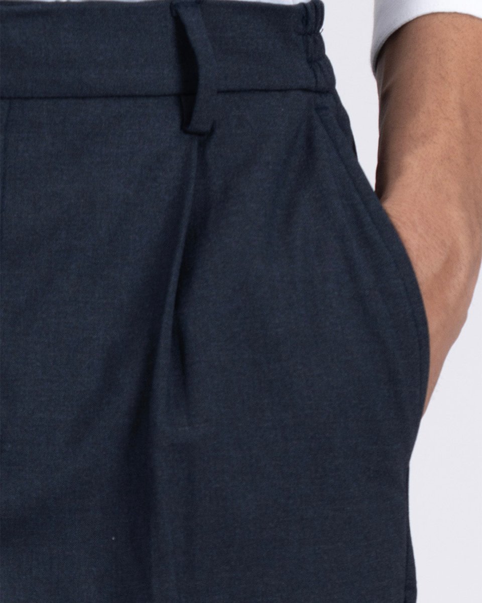 TAILORAEDGE Easy Iron Flexi Relaxed Trouser In Navy