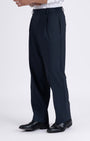 TAILORAEDGE Easy Iron Flexi Relaxed Trouser In Navy