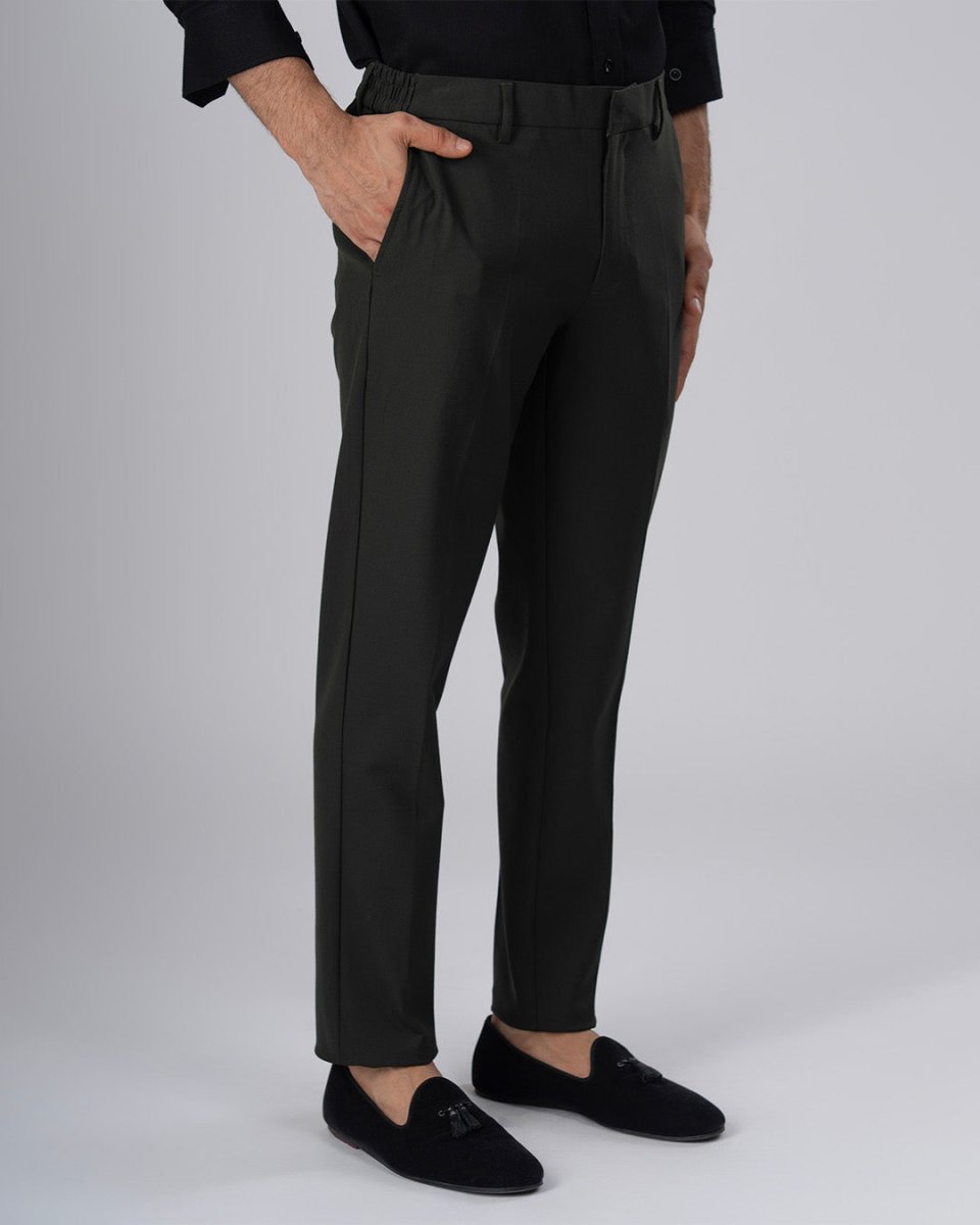 TAILORAEDGE Easy Iron Flexi Tailored Trouser In Olive