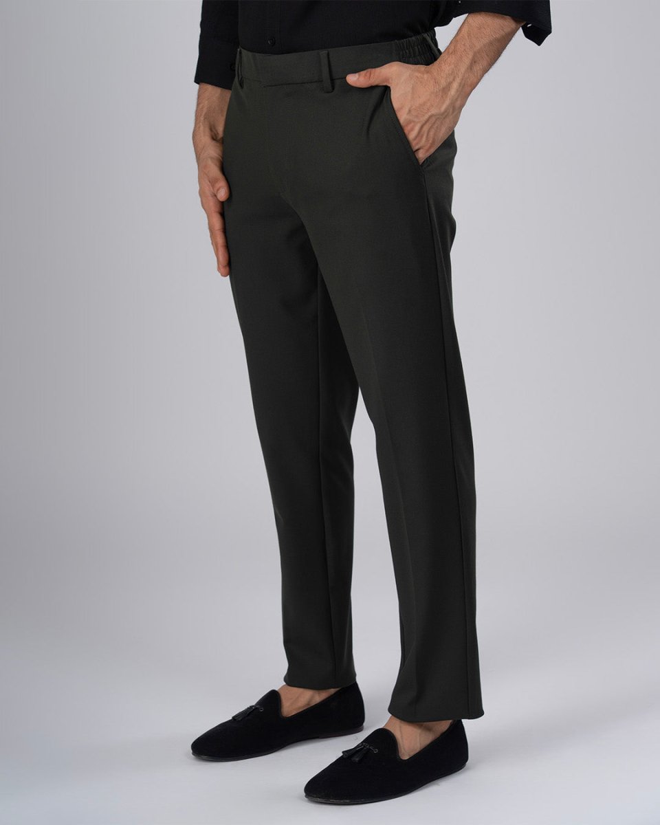 TAILORAEDGE Easy Iron Flexi Tailored Trouser In Olive