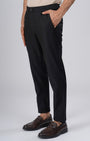 TAILORAEDGE Easy Iron Flexi Textured Tailored Trouser In Black