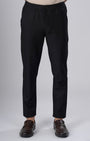 TAILORAEDGE Easy Iron Flexi Textured Tailored Trouser In Black