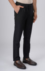 TAILORAEDGE Easy Iron Flexi Textured Tailored Trouser In Black