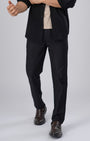 TAILORAEDGE Easy Iron Flexi Textured Tailored Trouser In Black