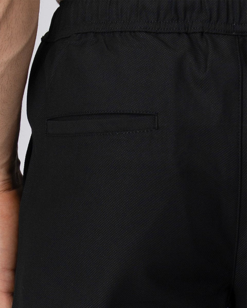 TAILORAEDGE Easy Iron Flexi Textured Tailored Trouser In Black