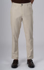 TAILORAEDGE Easy Iron Flexi Textured Tailored Trouser In Cream