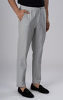 TAILORAEDGE Easy Iron Flexi Textured Tailored Trouser In Grey