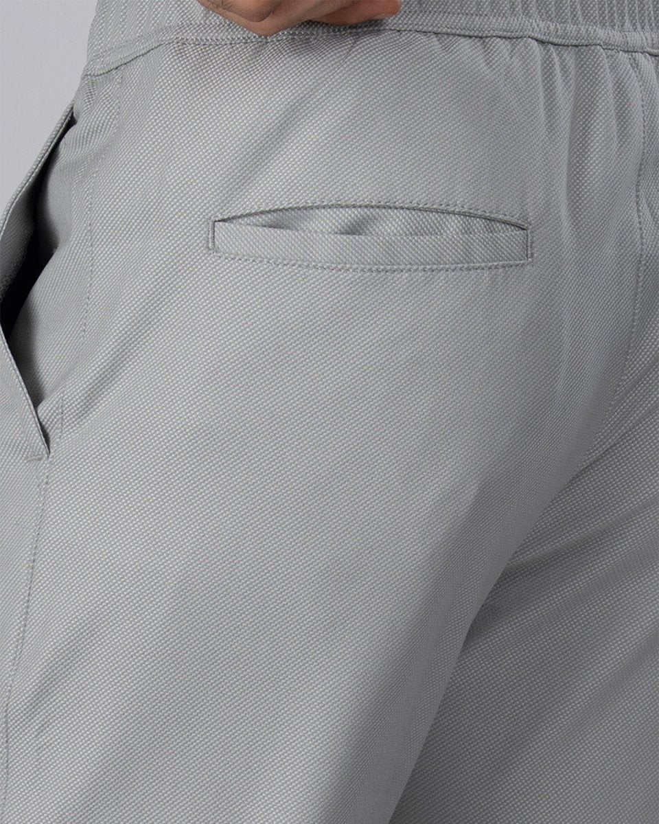 TAILORAEDGE Easy Iron Flexi Textured Tailored Trouser In Grey