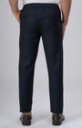 TAILORAEDGE Easy Iron Flexi Textured Tailored Trouser In Navy