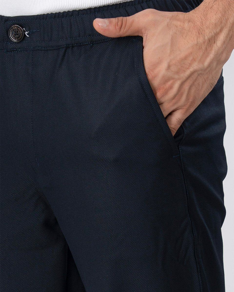 TAILORAEDGE Easy Iron Flexi Textured Tailored Trouser In Navy