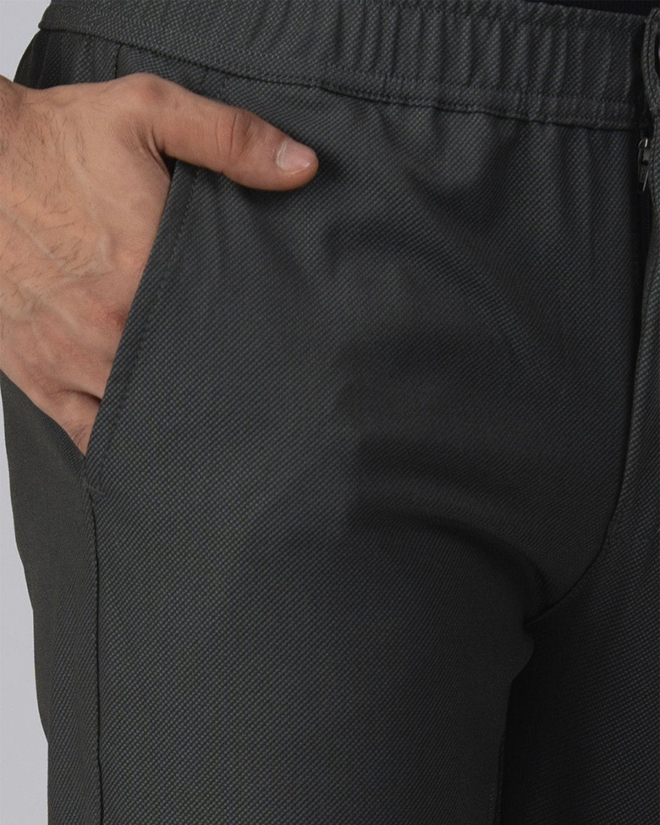 TAILORAEDGE Easy Iron Flexi Textured Tailored Trouser In Olive