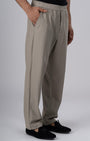 TAILORAEDGE Easy Iron Flexiwaist Relaxed Trouser In Beige