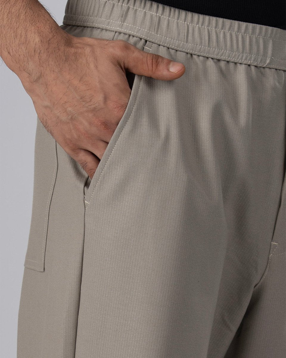 TAILORAEDGE Easy Iron Flexiwaist Relaxed Trouser In Beige