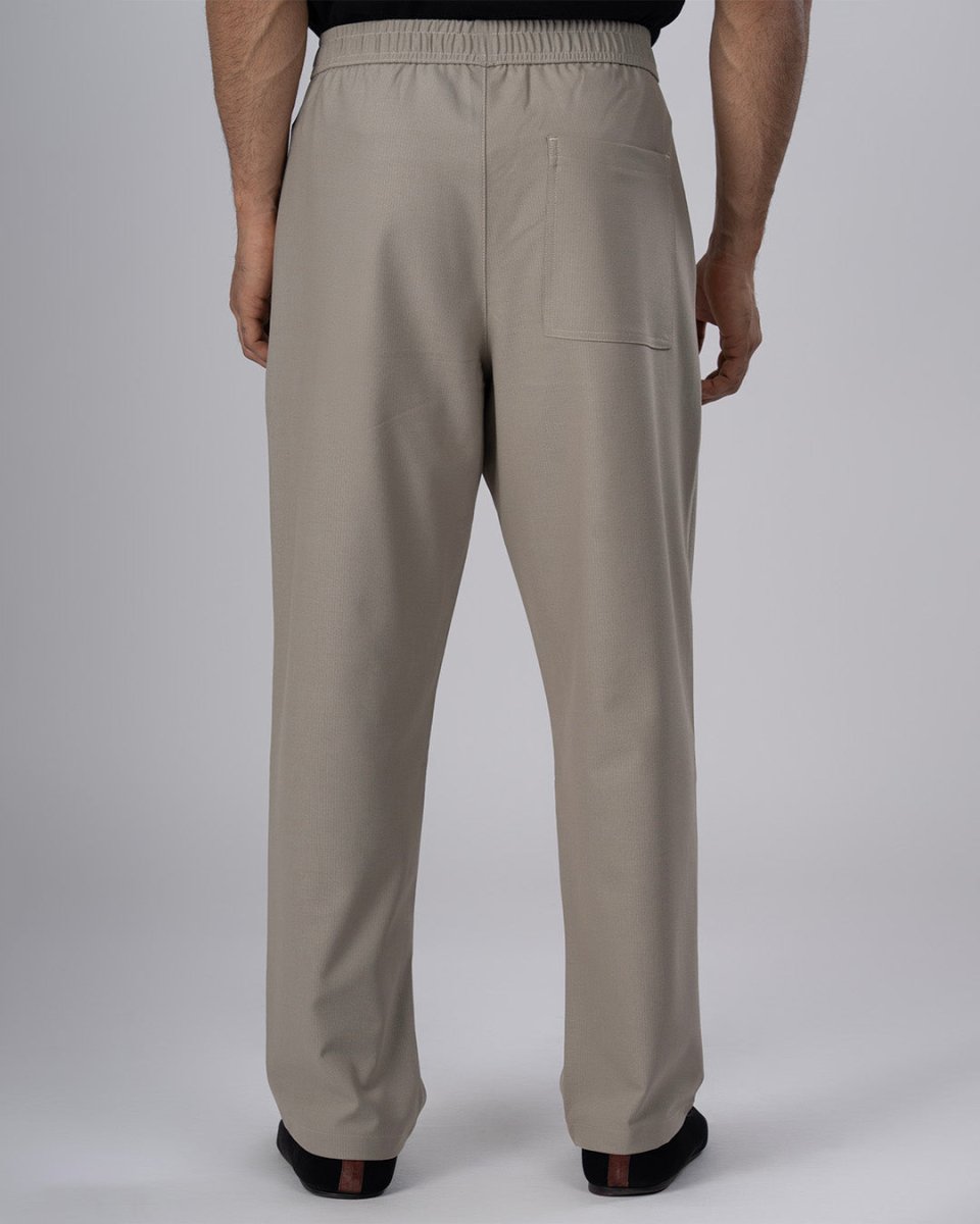 TAILORAEDGE Easy Iron Flexiwaist Relaxed Trouser In Beige