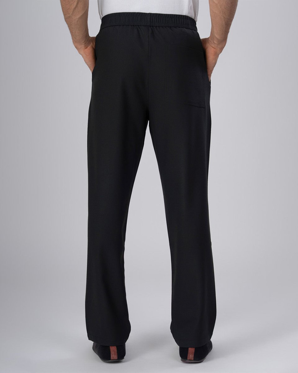TAILORAEDGE Easy Iron Flexiwaist Relaxed Trouser In Black