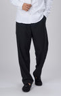 TAILORAEDGE Easy Iron Flexiwaist Relaxed Trouser In Black