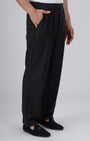 TAILORAEDGE Easy Iron Flexiwaist Relaxed Trouser In Black