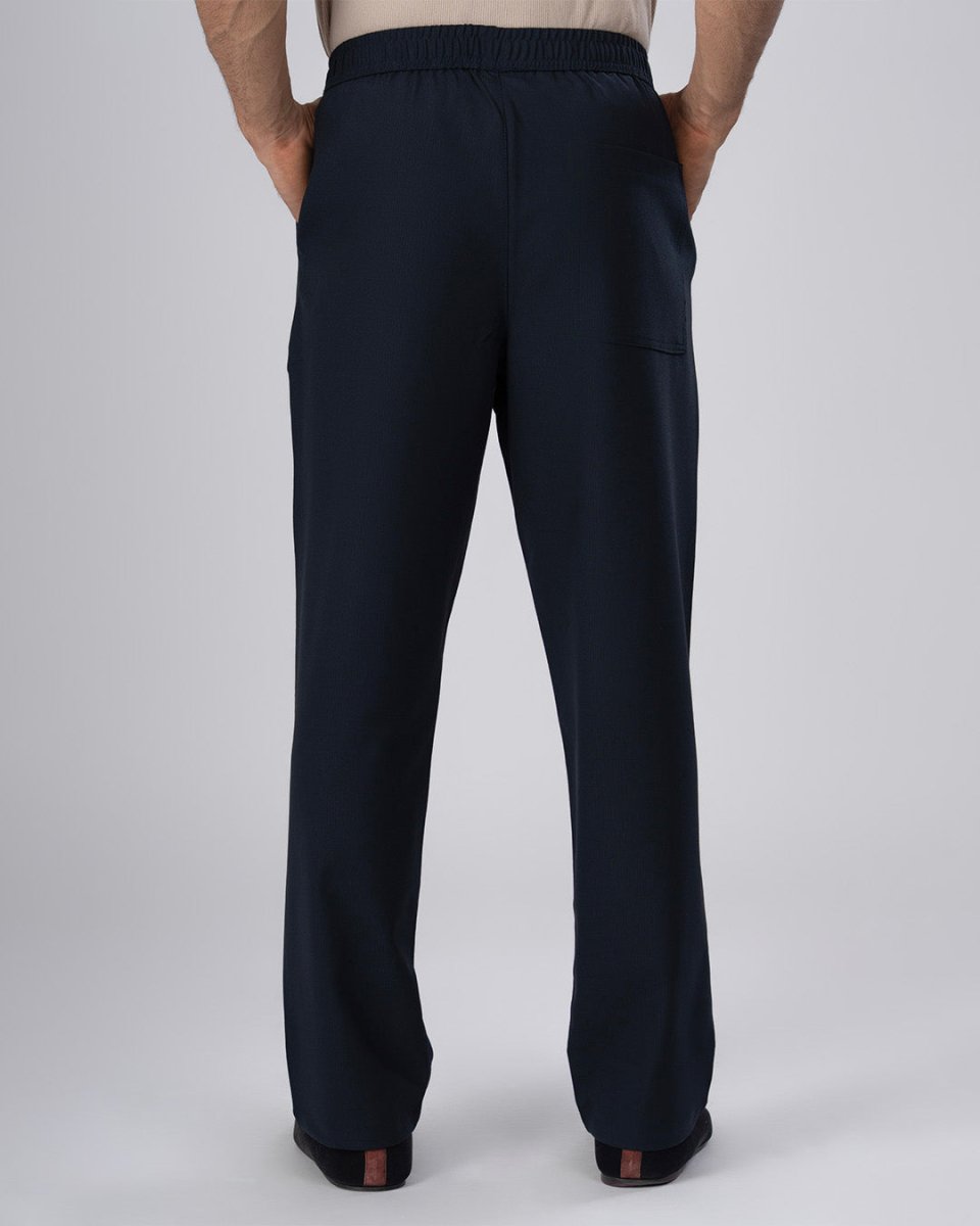 TAILORAEDGE Easy Iron Flexiwaist Relaxed Trouser In Blue