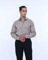 TAILORAEDGE Easy Iron Office Stretch Shirt In Beige