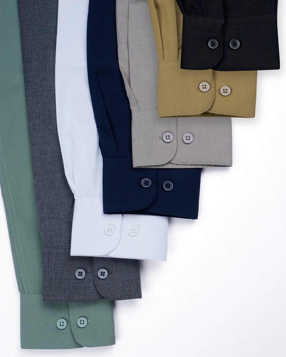 TAILORAEDGE Easy Iron Office Stretch Shirt In Beige