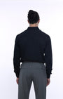 TAILORAEDGE Easy Iron Office Stretch Shirt In Black