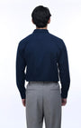 TAILORAEDGE Easy Iron Office Stretch Shirt In Blue