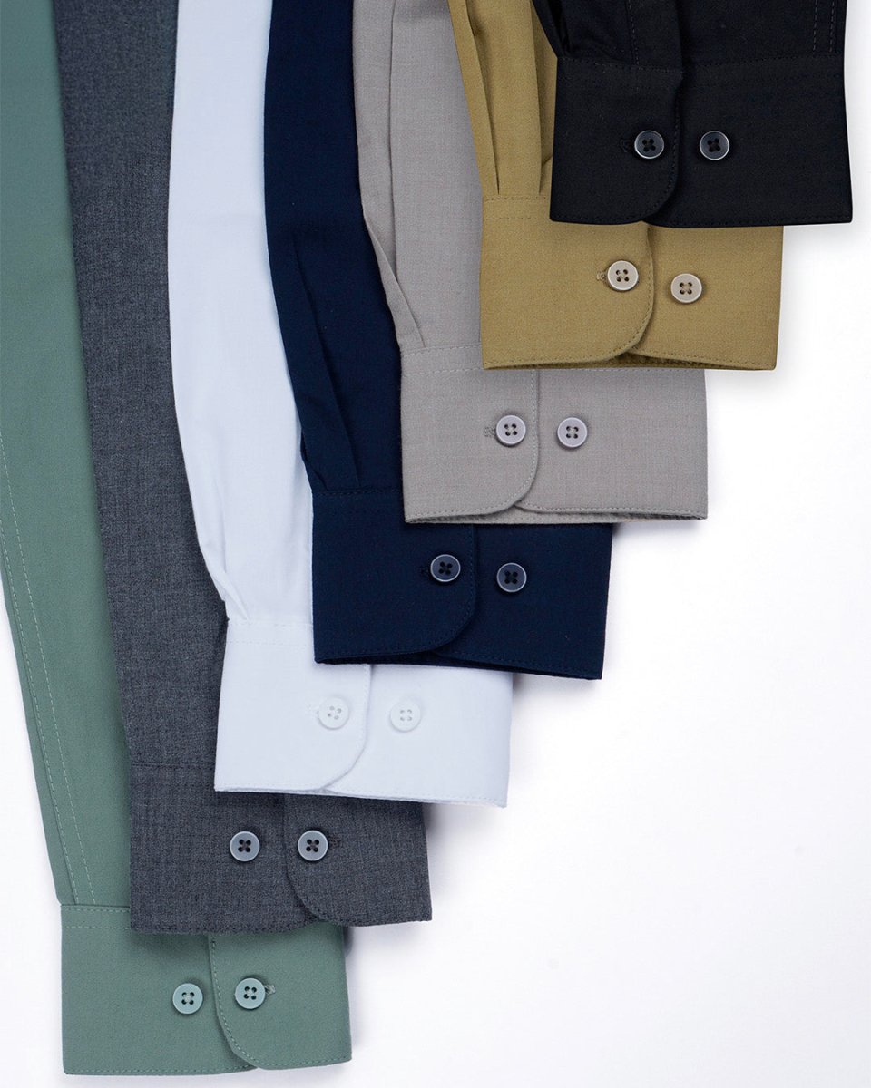 TAILORAEDGE Easy Iron Office Stretch Shirt In Green