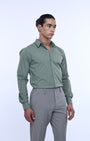 TAILORAEDGE Easy Iron Office Stretch Shirt In Green
