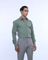 TAILORAEDGE Easy Iron Office Stretch Shirt In Green