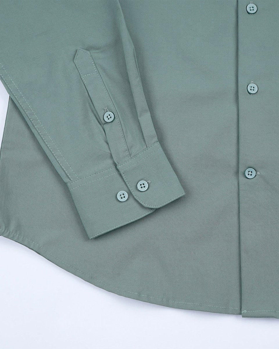 TAILORAEDGE Easy Iron Office Stretch Shirt In Green