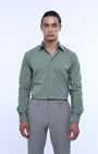 TAILORAEDGE Easy Iron Office Stretch Shirt In Green