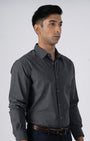 TAILORAEDGE Easy Iron Office Stretch Shirt In Grey