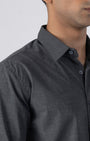 TAILORAEDGE Easy Iron Office Stretch Shirt In Grey