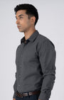 TAILORAEDGE Easy Iron Office Stretch Shirt In Grey
