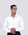 TAILORAEDGE Easy Iron Office Stretch Shirt In White